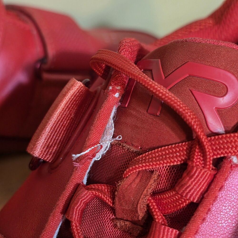 TYR TYRFORCE Elite Carbon Weightlifting Shoes Red Wood Heel Men's 8.5 Women's 10 - Picture 6 of 9